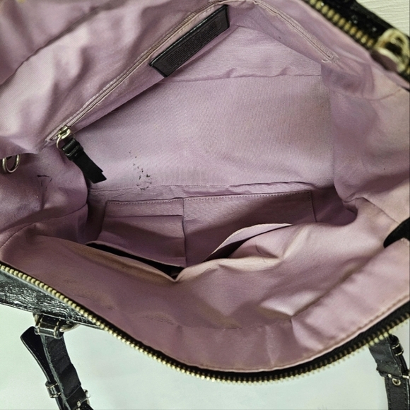 Coach Gallery Zippered Tote Bag in Black Patent Cowhide Leather F13761 - Picture 12 of 13